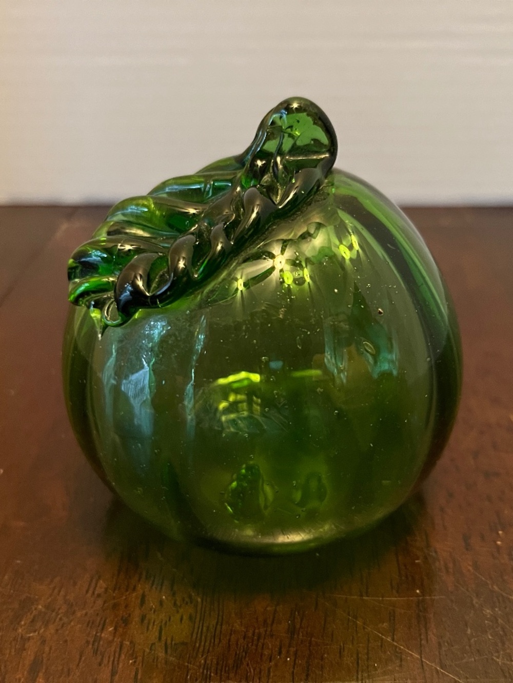 Green Glass Fruit MCM Handblown Murano Art Glass Style